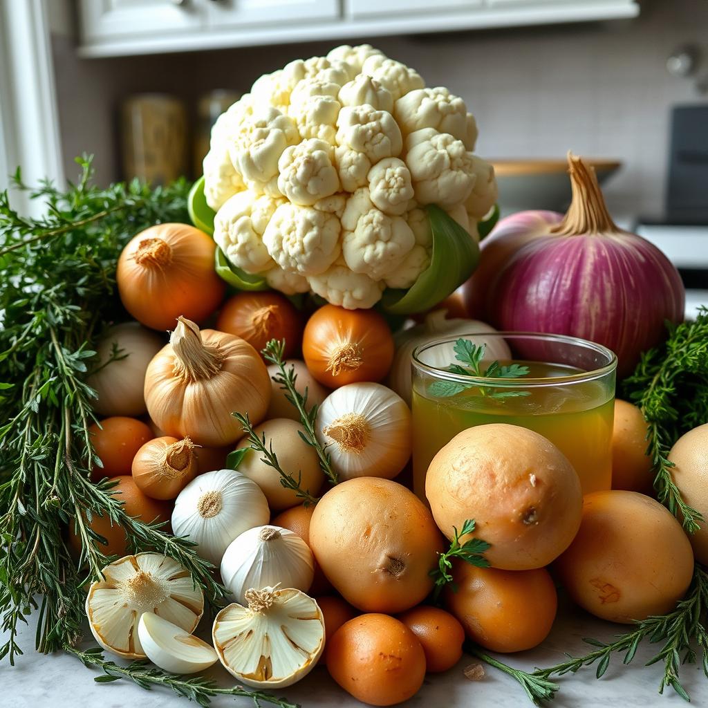 ingrédients soupe de chou-fleur