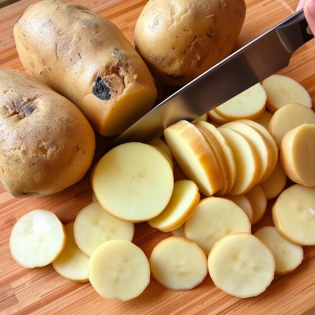 pommes de terre préparation tranche