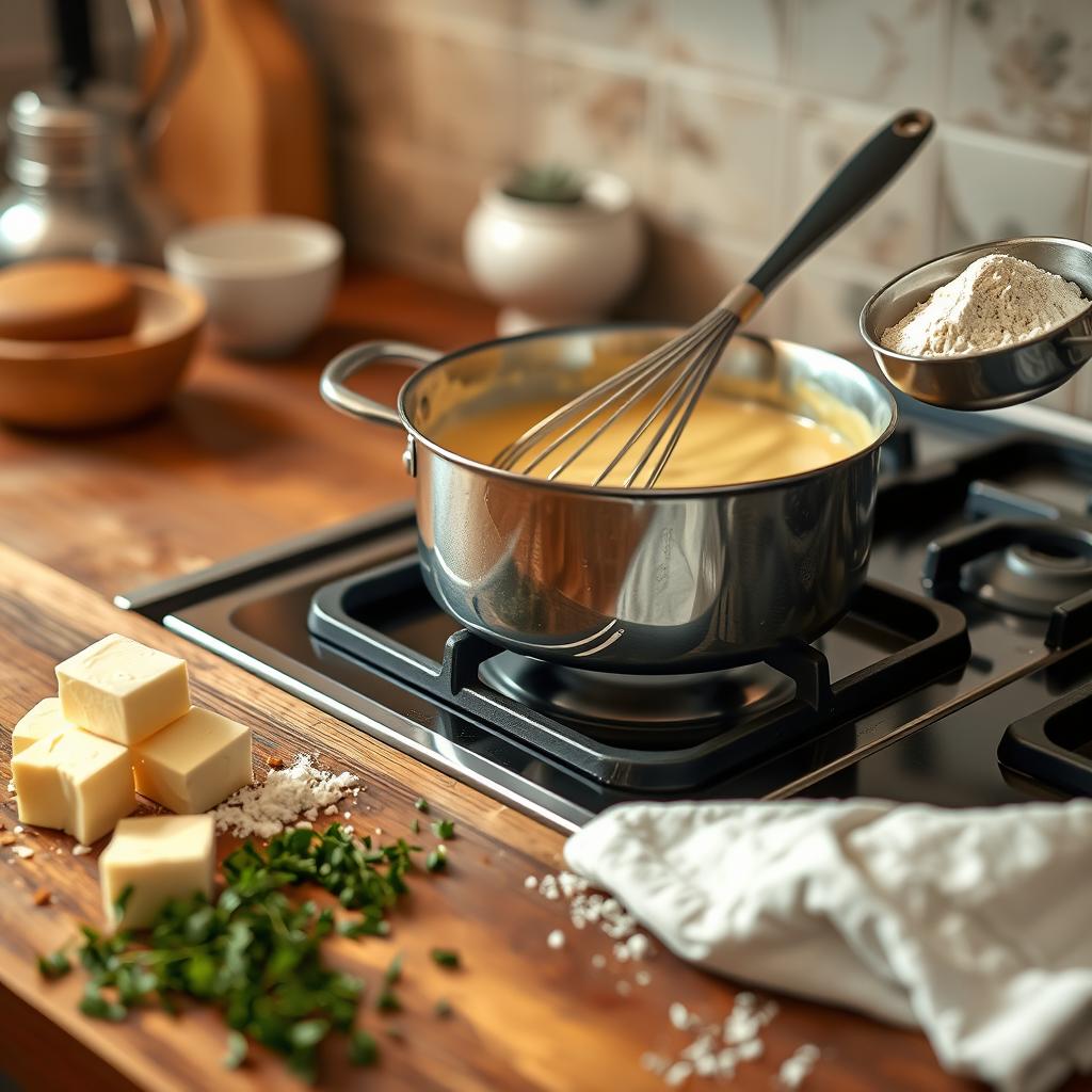 préparation béchamel pour moussaka