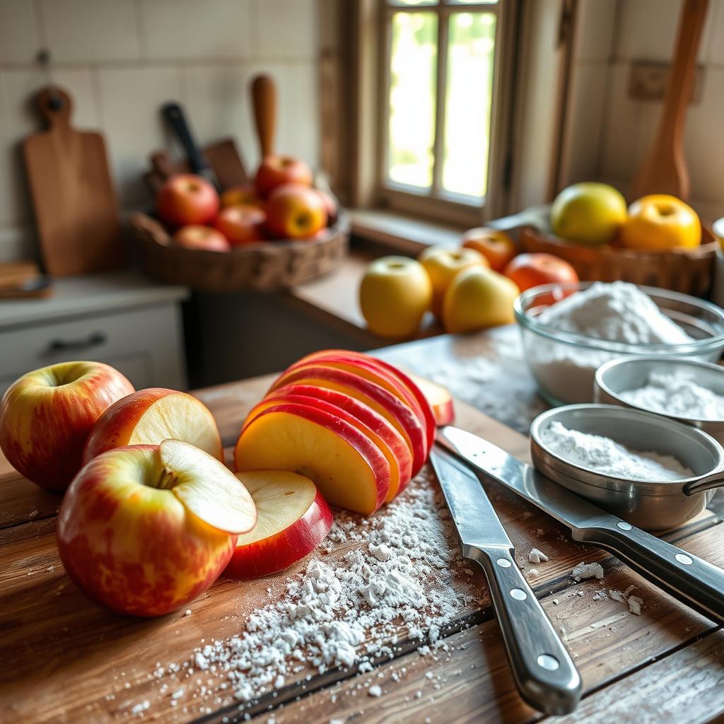 préparation pommes gâteau