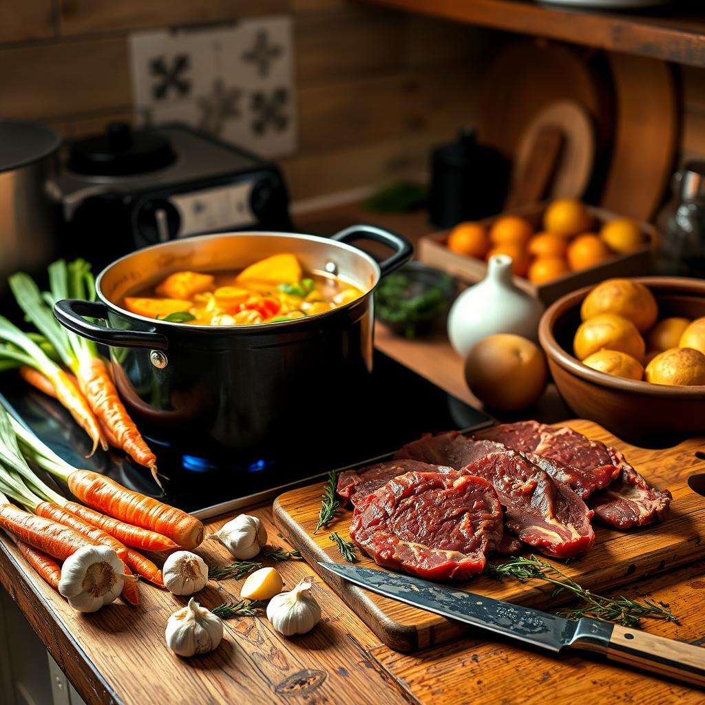 préparation pot au feu