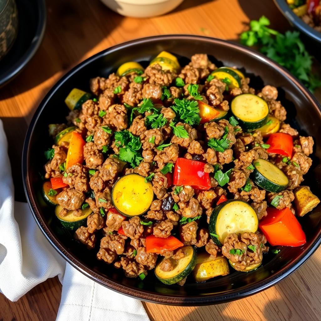 Boeuf haché aux courgettes