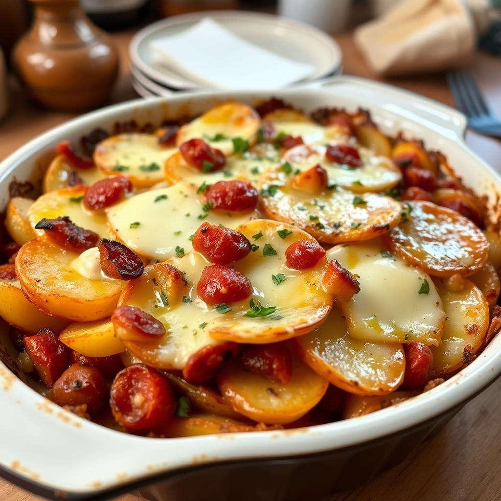 Gratin de pommes de terre chorizo camembert