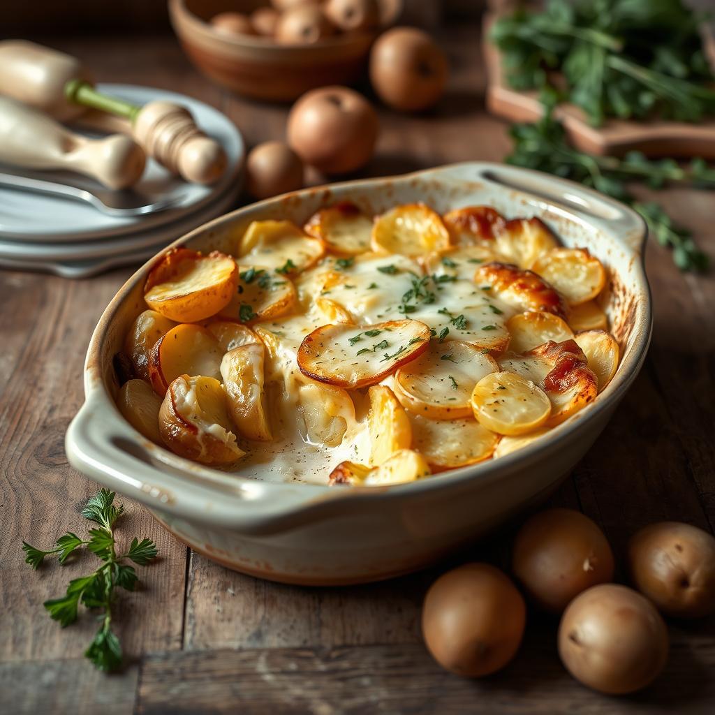 Gratin de topinambours et pommes de terre