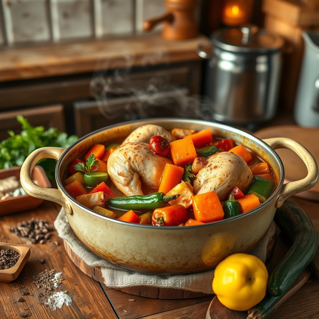 Recette complète de poulet aux légumes