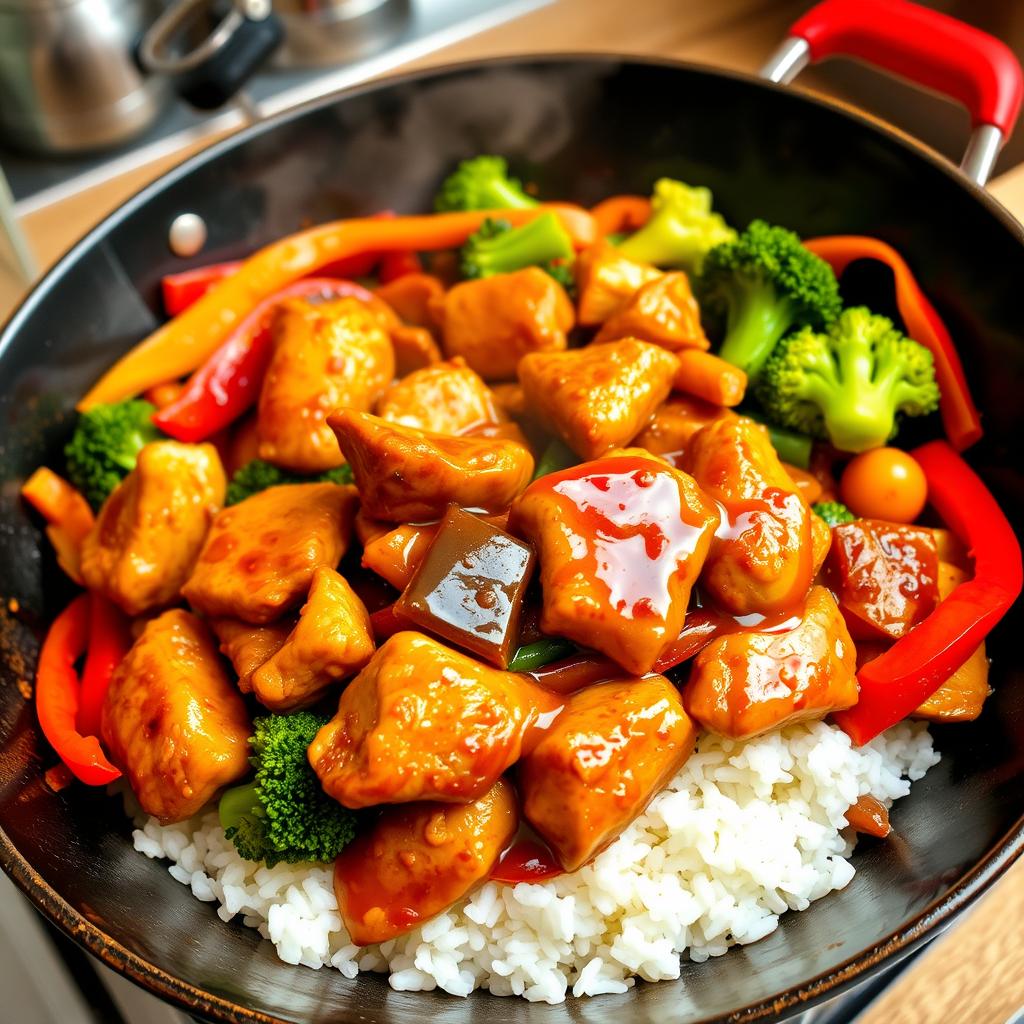 Recette wok de poulet