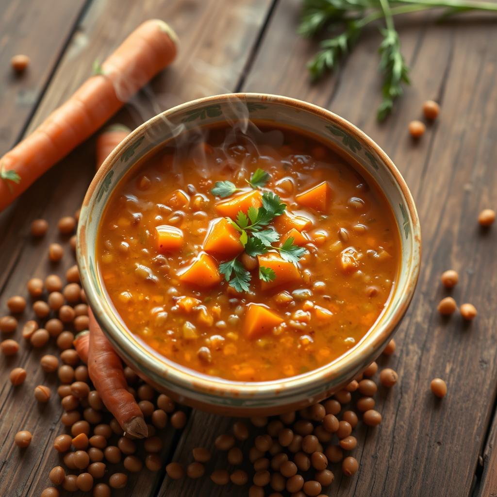 Soupe de Lentilles Corail et Carottes