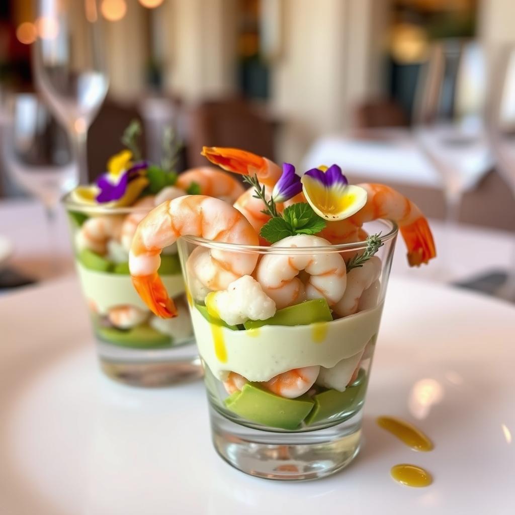 Verrine Avocat, Chou-Fleur et Crevettes