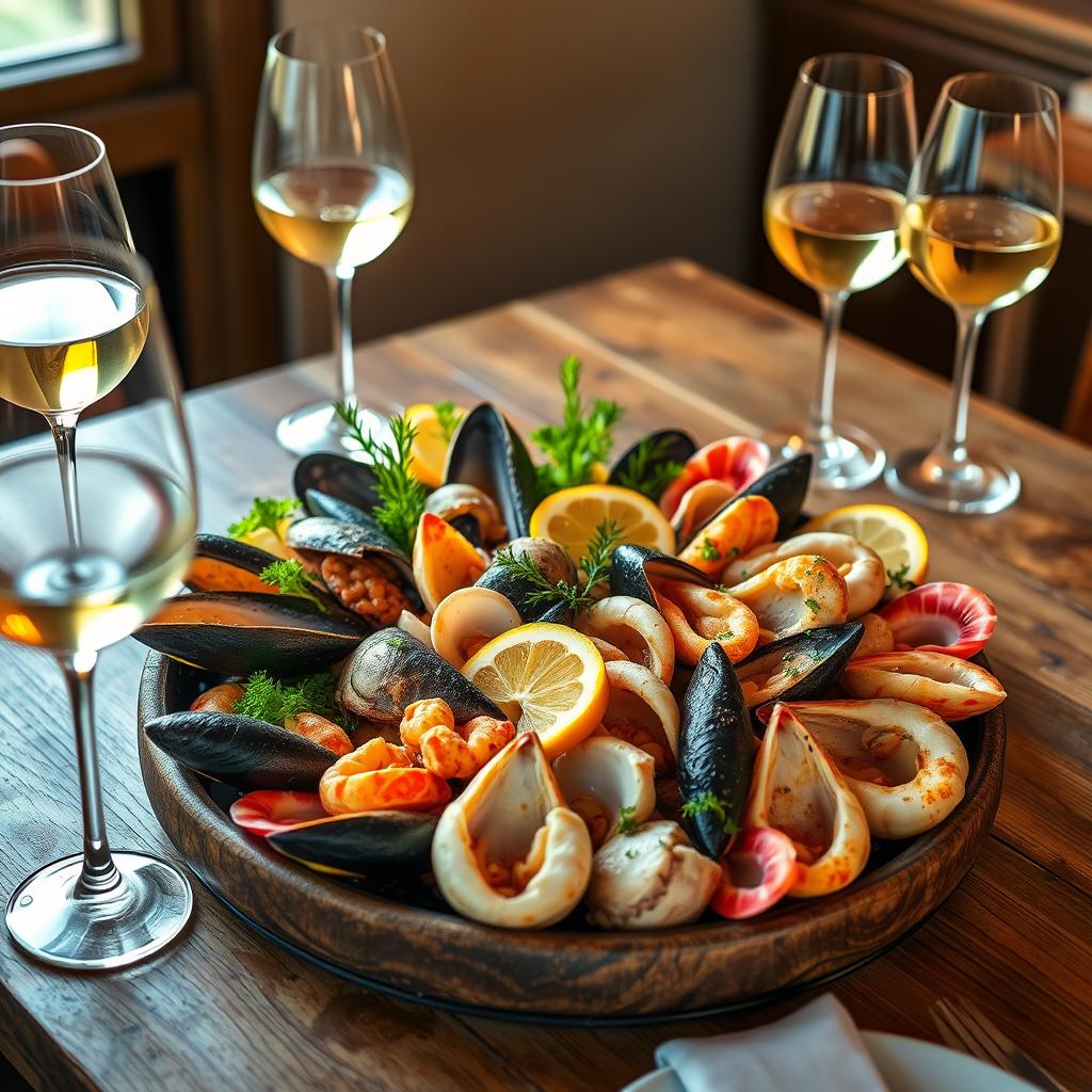 accords mets vins fruits de mer et vin