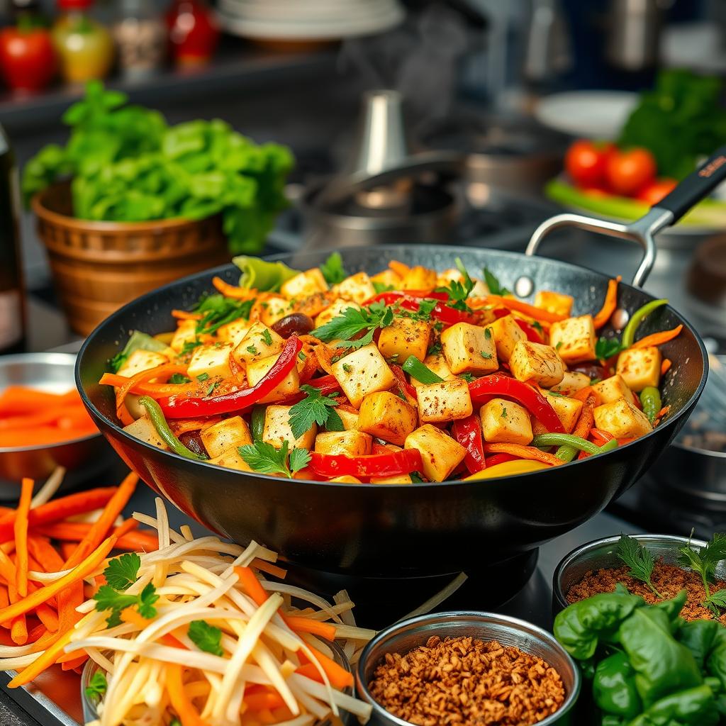 cuisine rapide wok végétarien