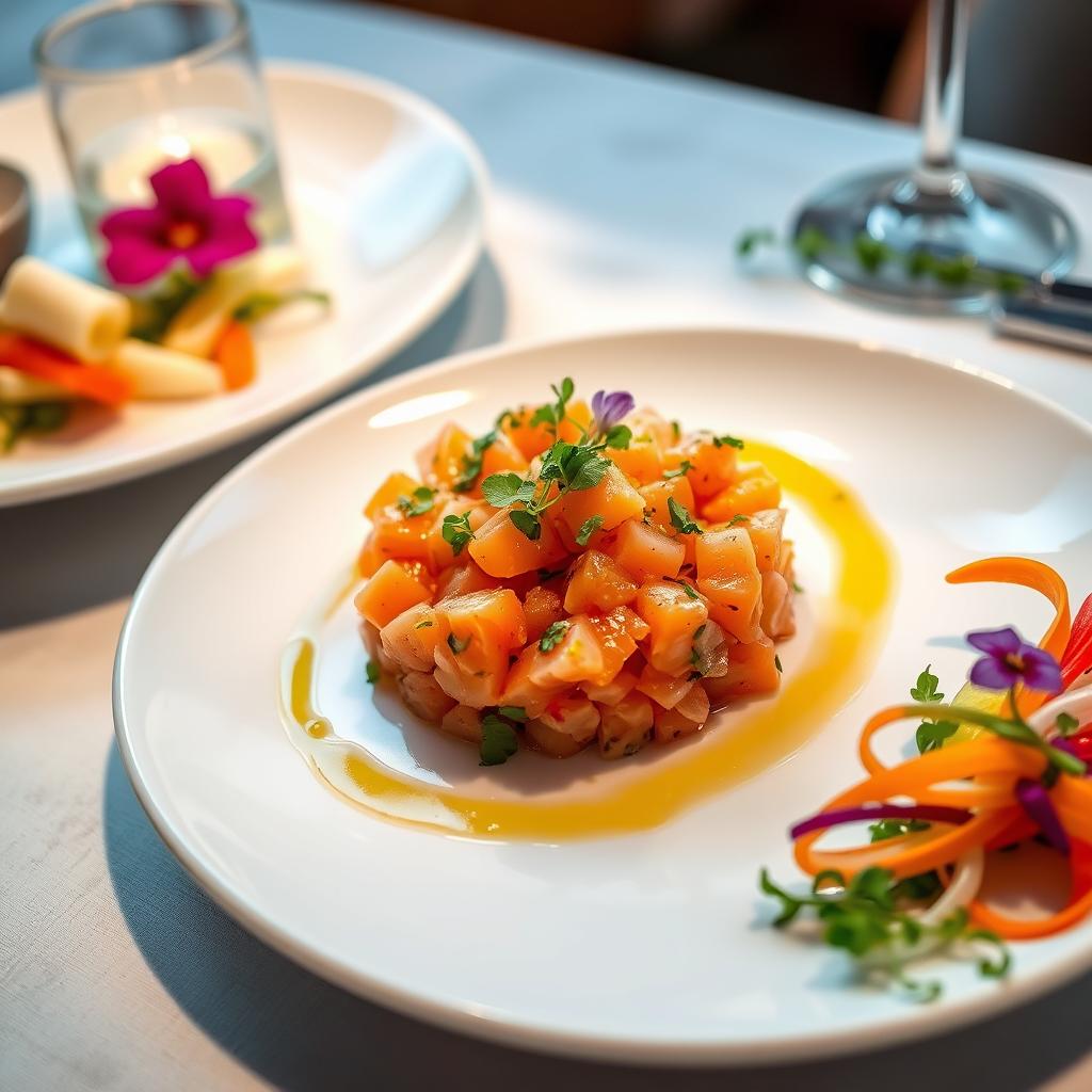 entrée fraîche tartare de saumon