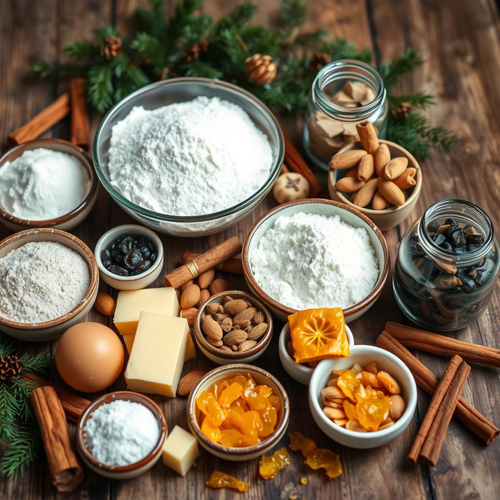 ingrédients gâteau de Noël