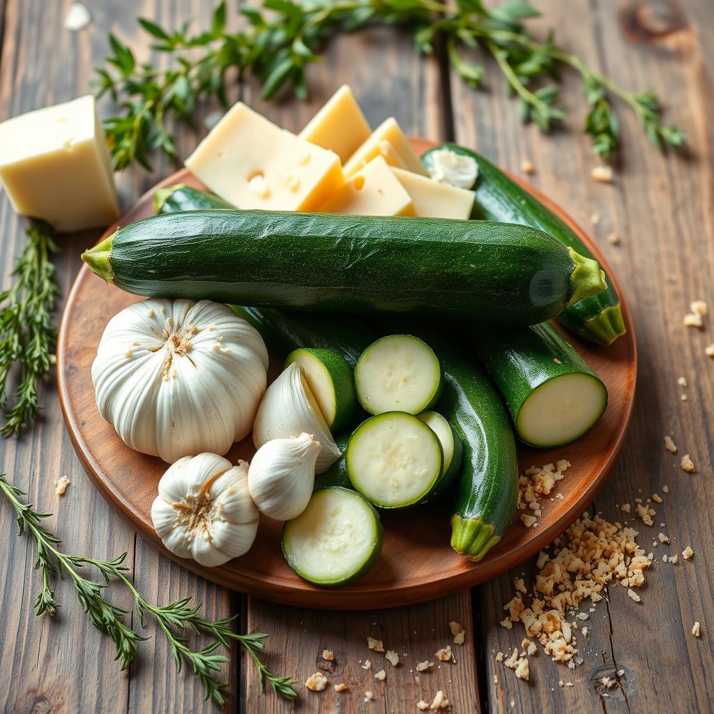 ingrédients pour gratin de courgettes