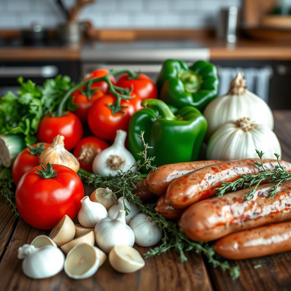 ingrédients rougaille saucisse