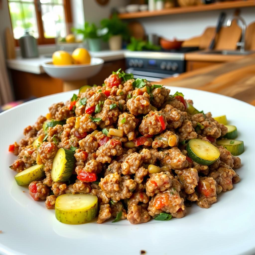 introduction au plat boeuf haché aux courgettes