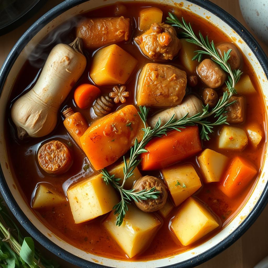 légumes rugueux dans la potée