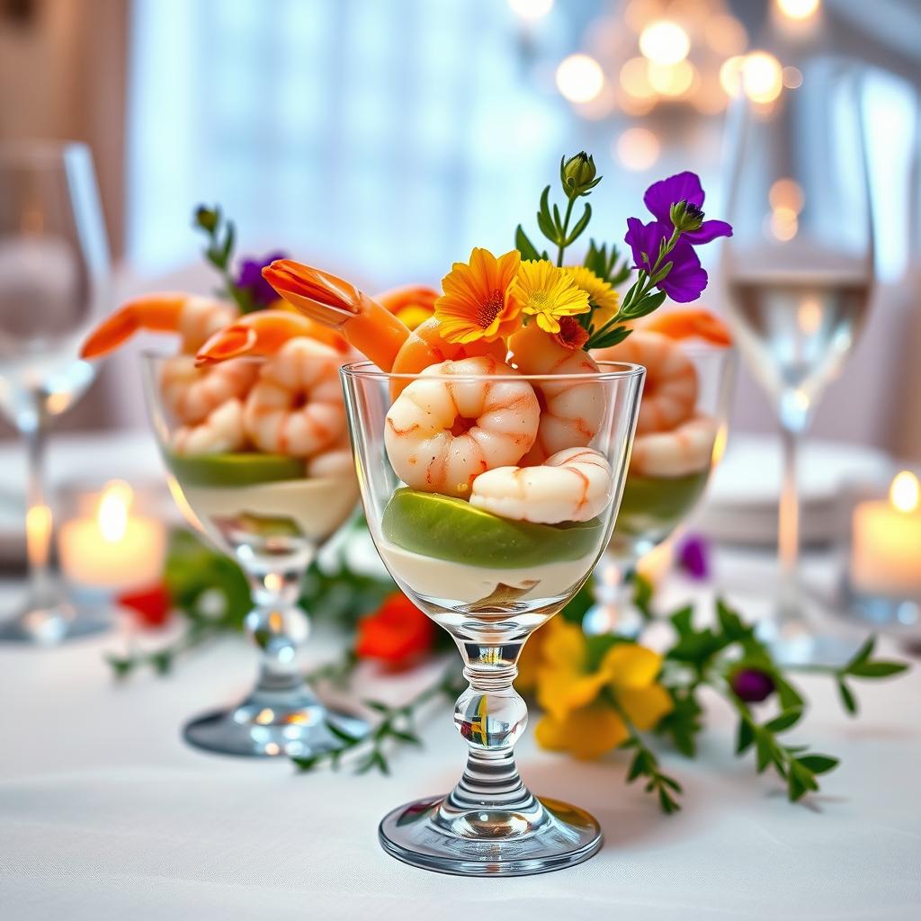 occasion spéciale verrine avocat chou-fleur crevettes