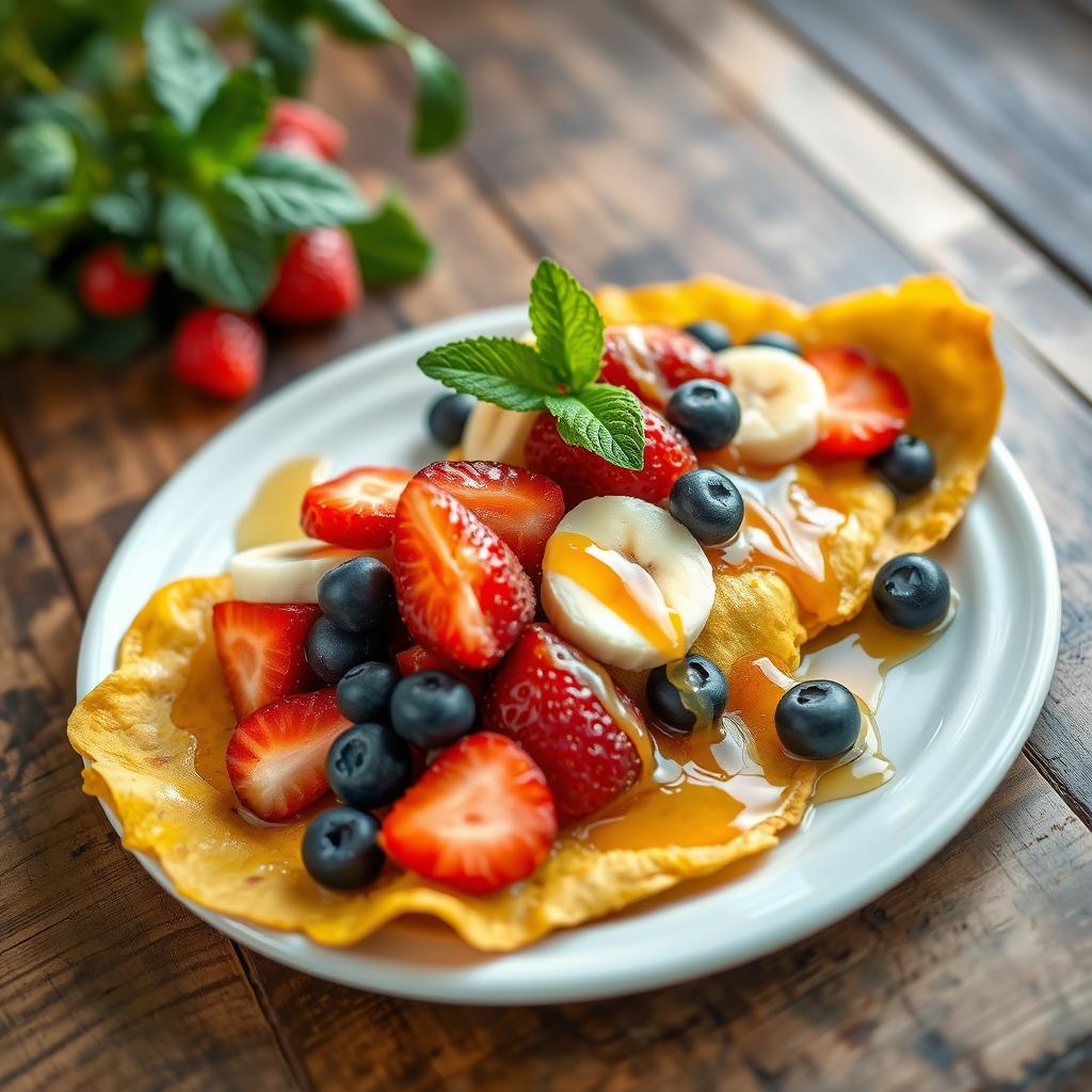 omelette sucrée aux fruits