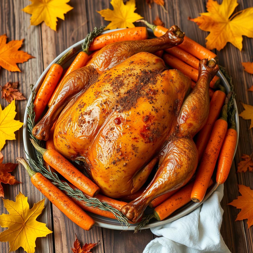 poulet rôti aux carottes et épices d’automne