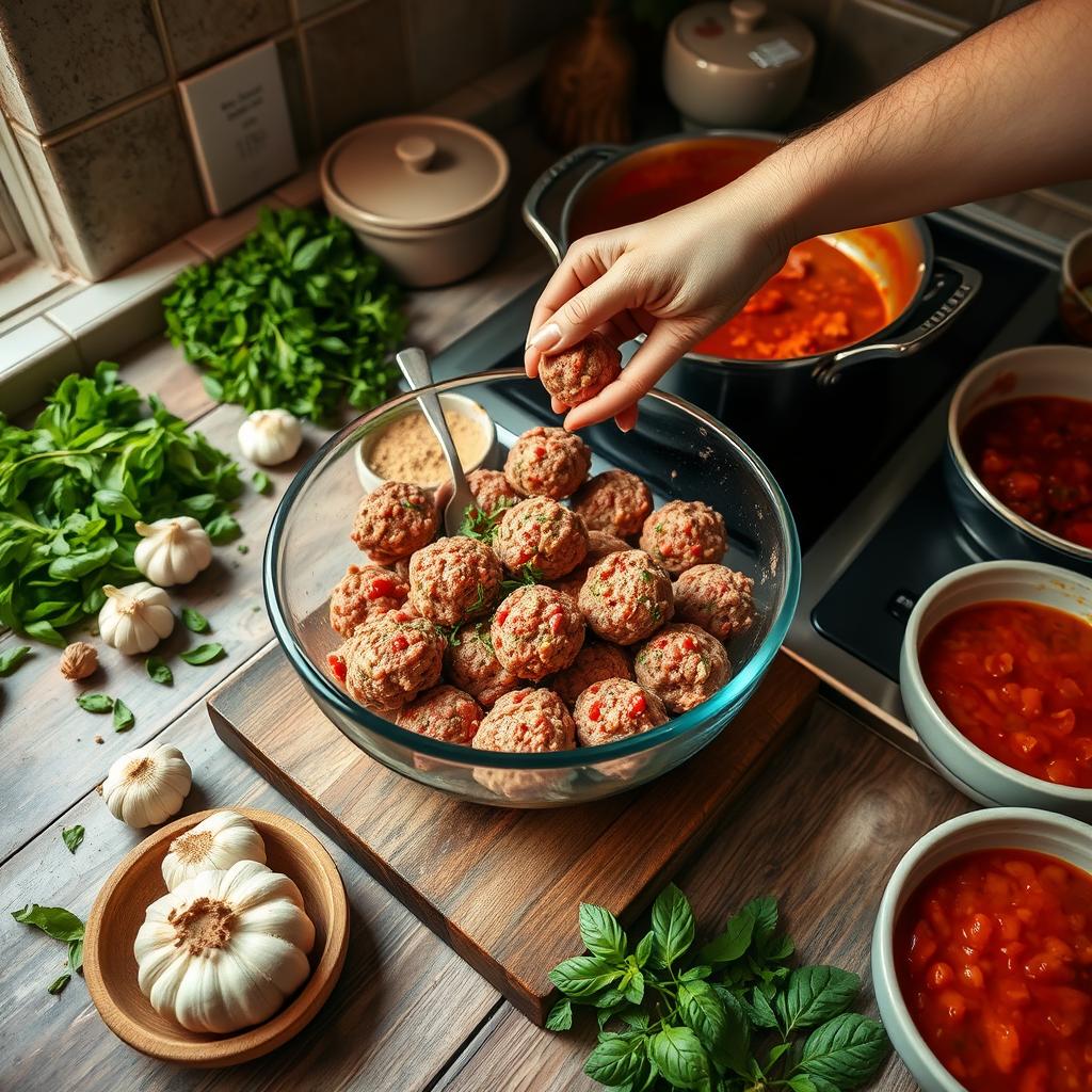 préparation boulettes