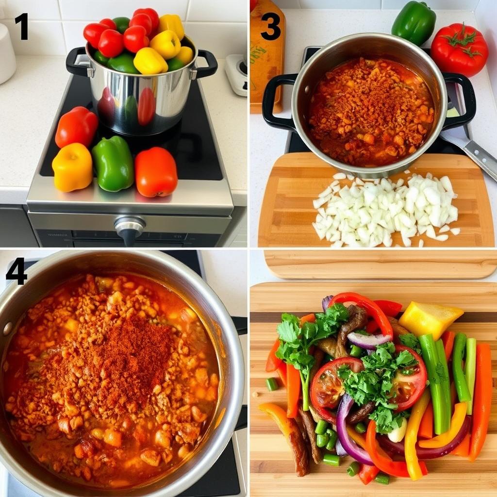 préparation étape par étape du Chili con Carne