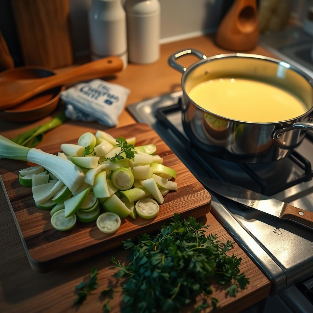 préparation fondue de poireaux