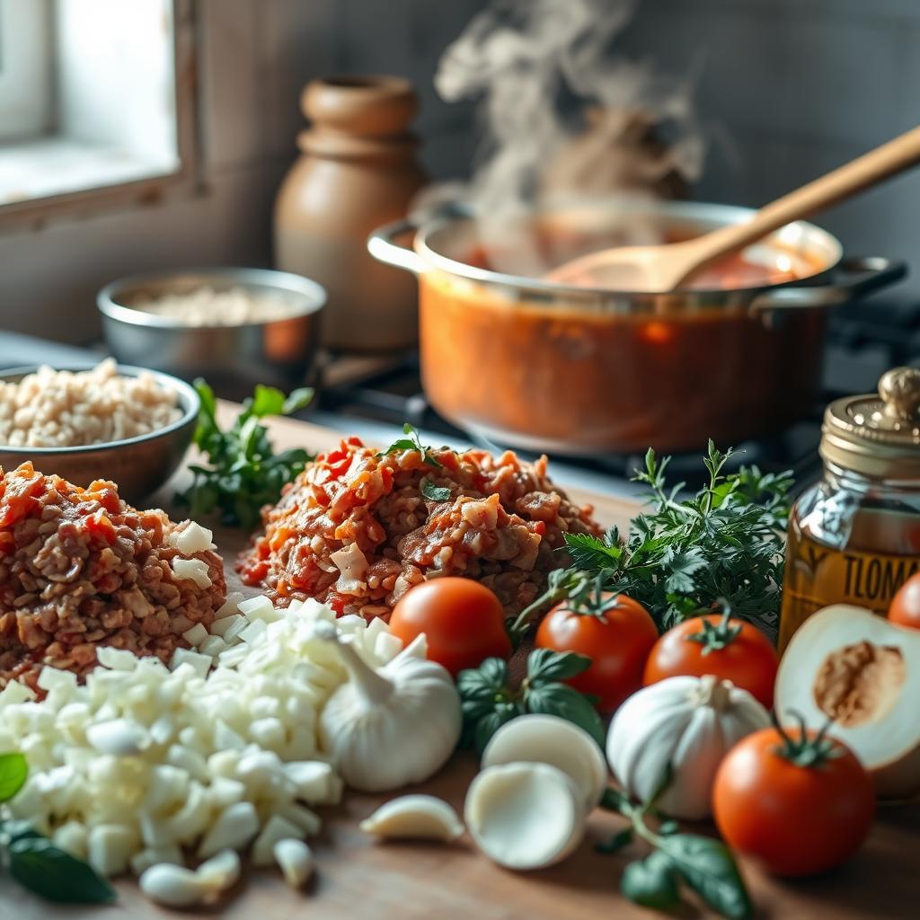 préparation sauce bolognaise