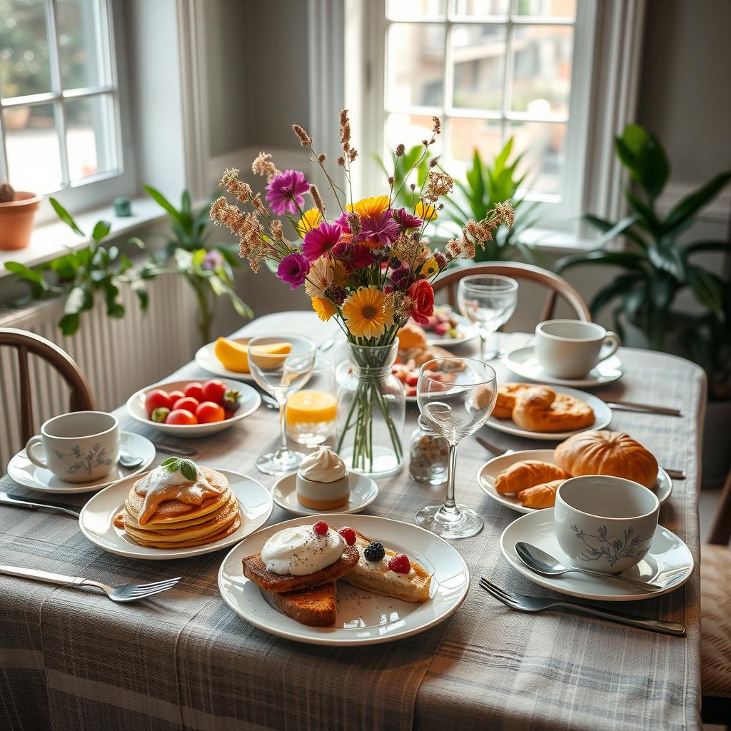 présentation table brunch