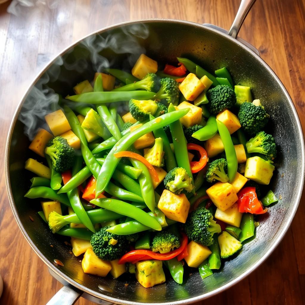 recette wok légumes verts