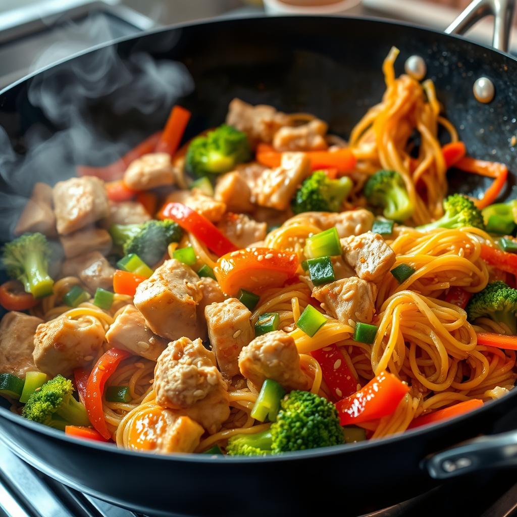 recette wok nouilles