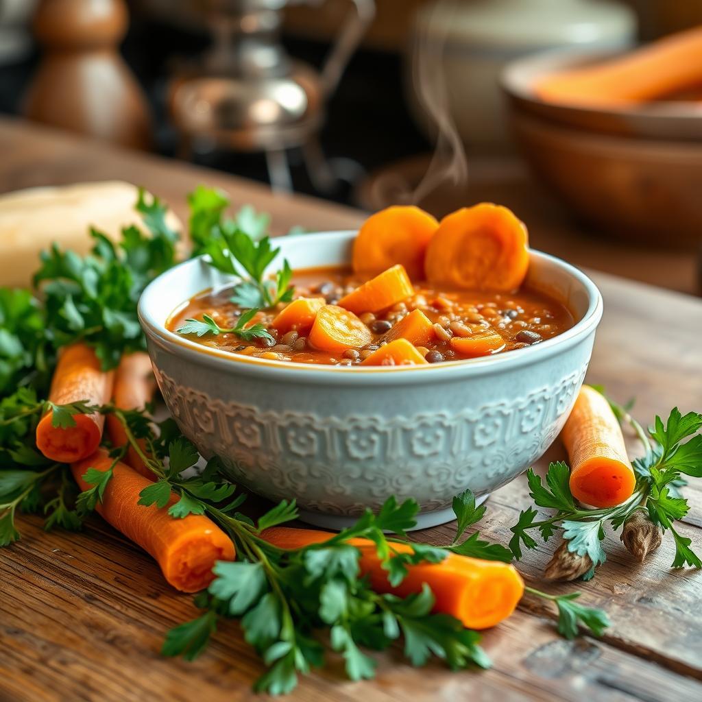 rôles des carottes dans la soupe de lentilles