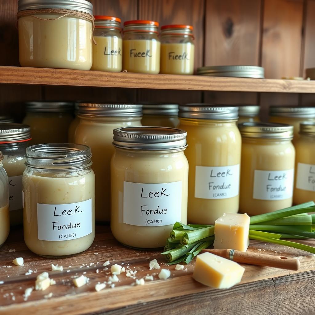 stockage fondue de poireaux