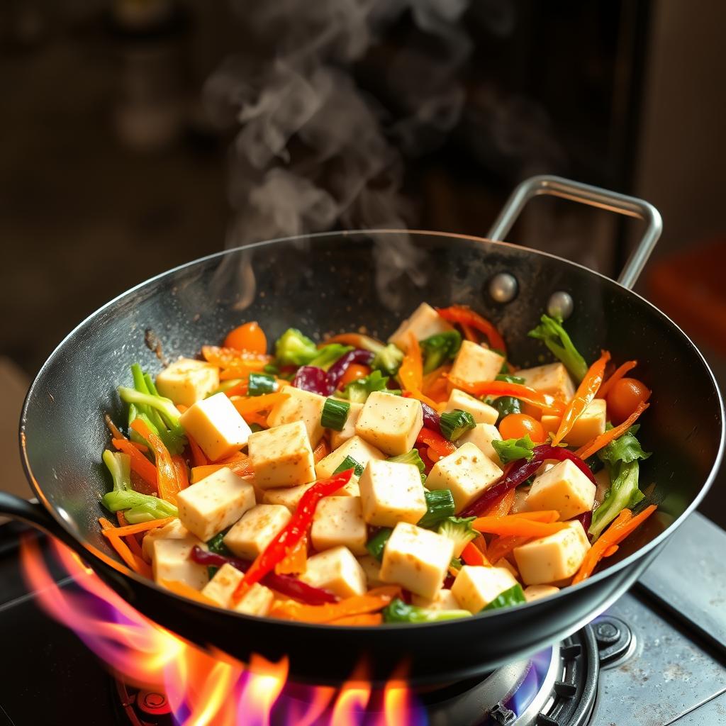 température cuisson wok légumes au wok