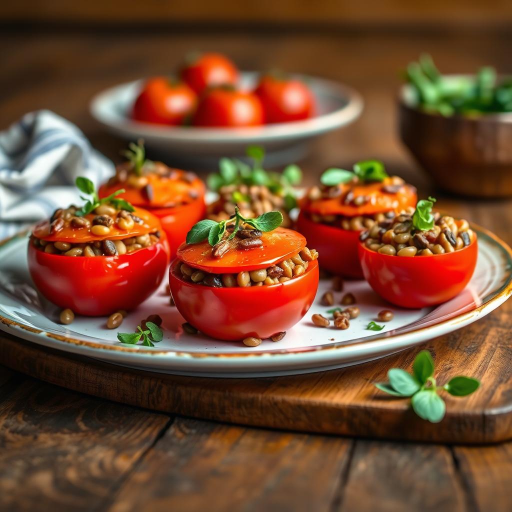 tomates farcies lentilles