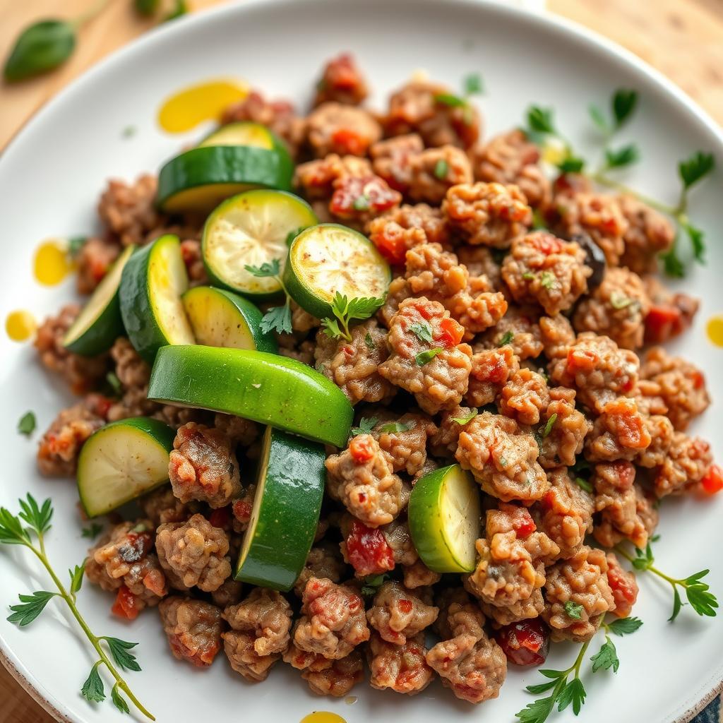 valeurs nutritionnelles boeuf haché et courgettes