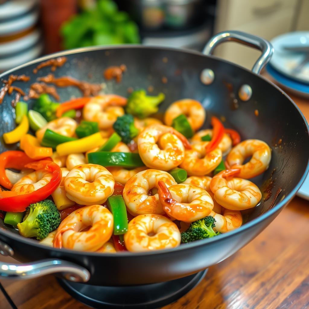 wok de crevettes