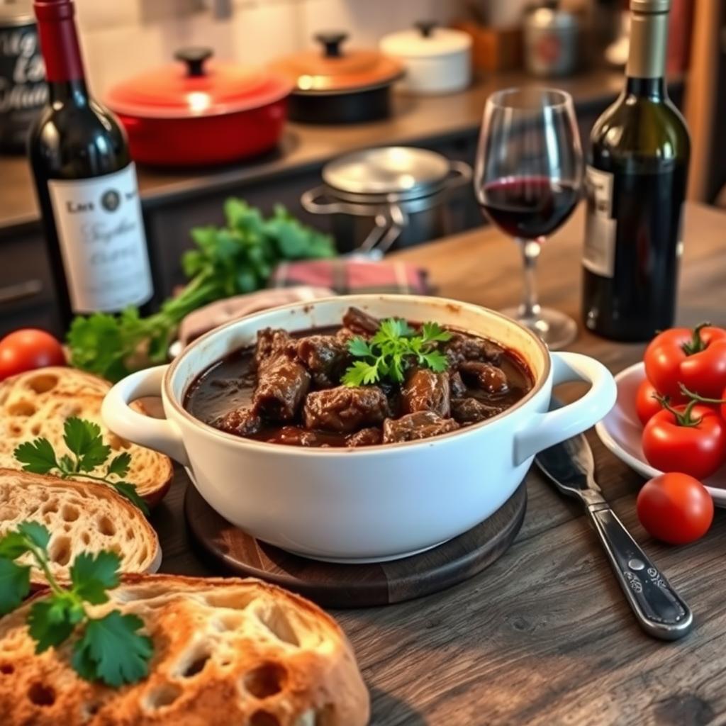 Boeuf Bourguignon, plat traditionnel, recette