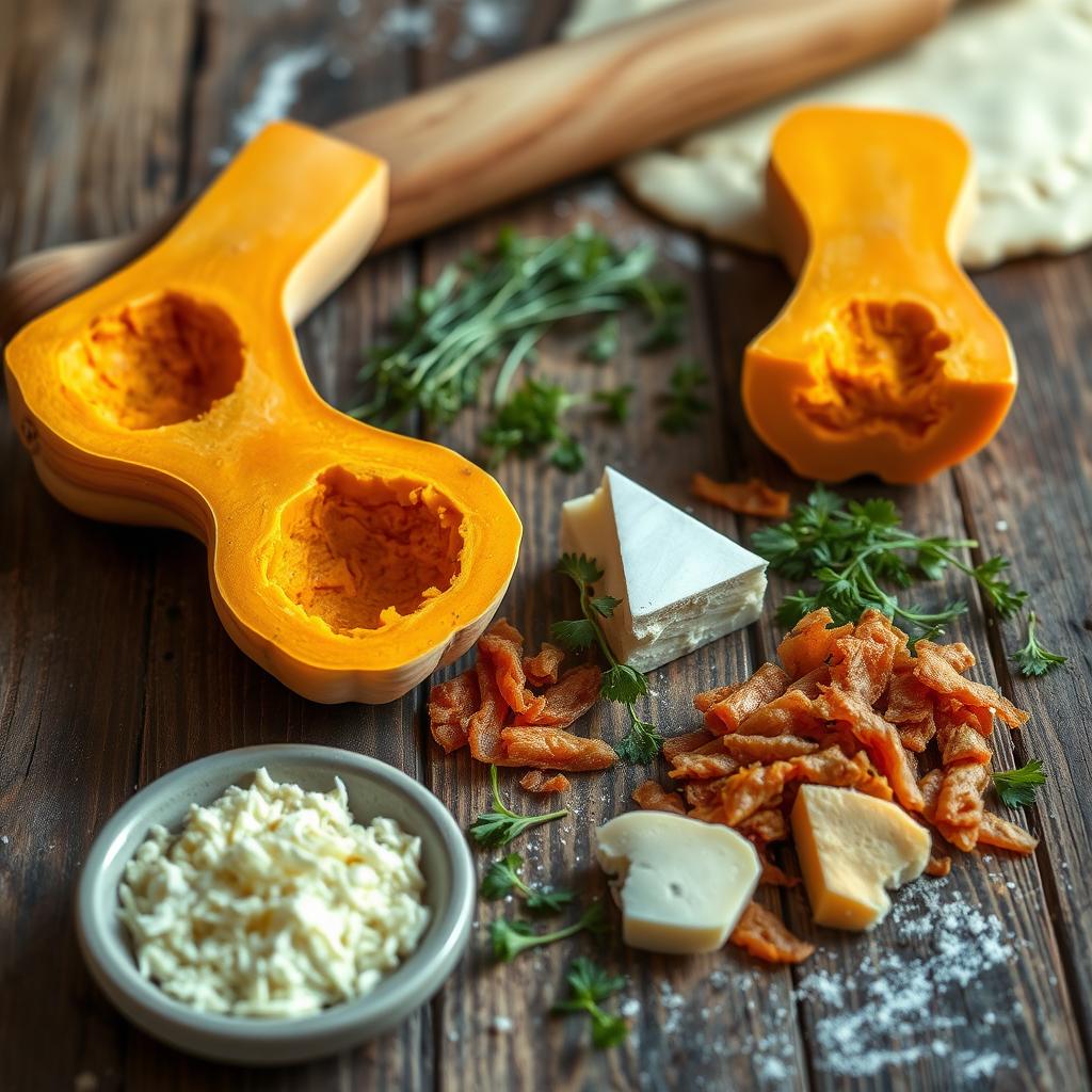 Ingrédients pour la tarte butternut