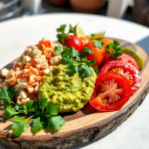 Trio Crabe-Guacamole-Tomate