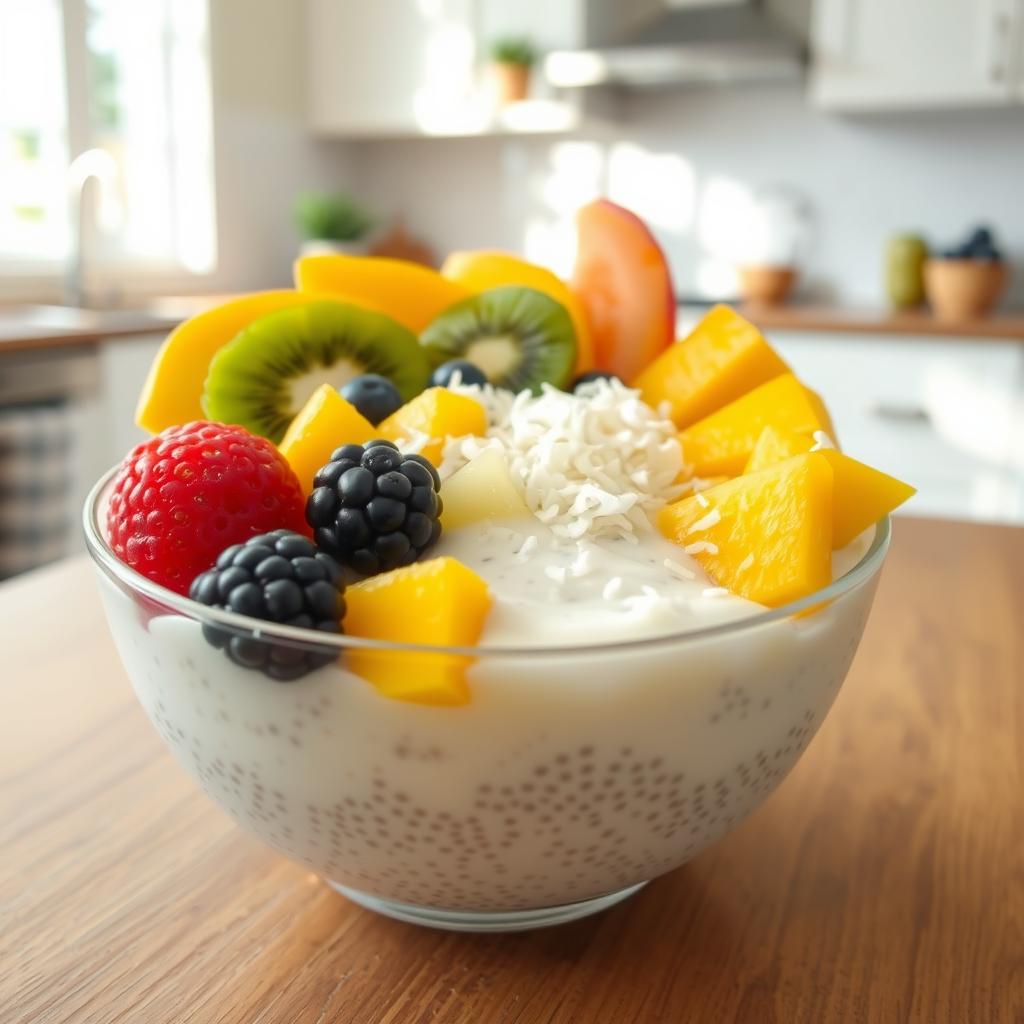 chia pudding à la noix de coco