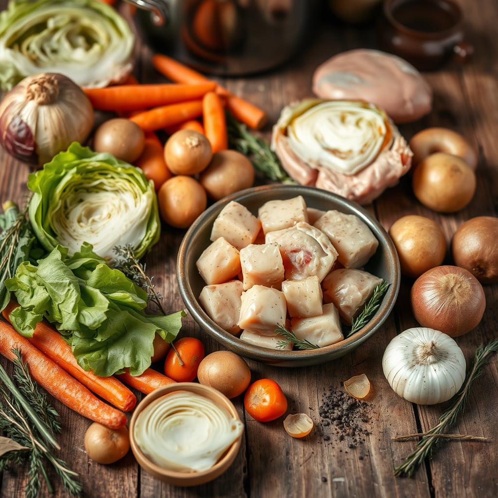 ingrédients veau en bigos