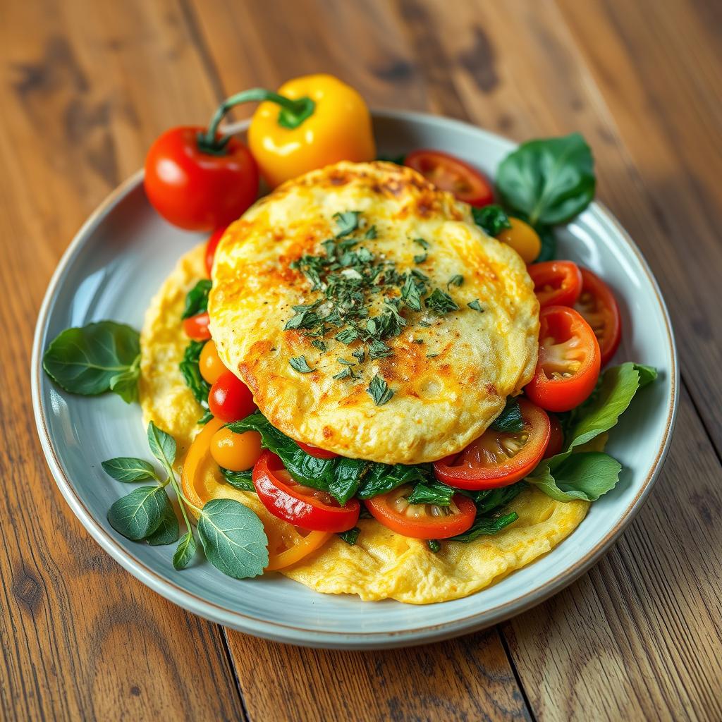 omelette aux légumes frais