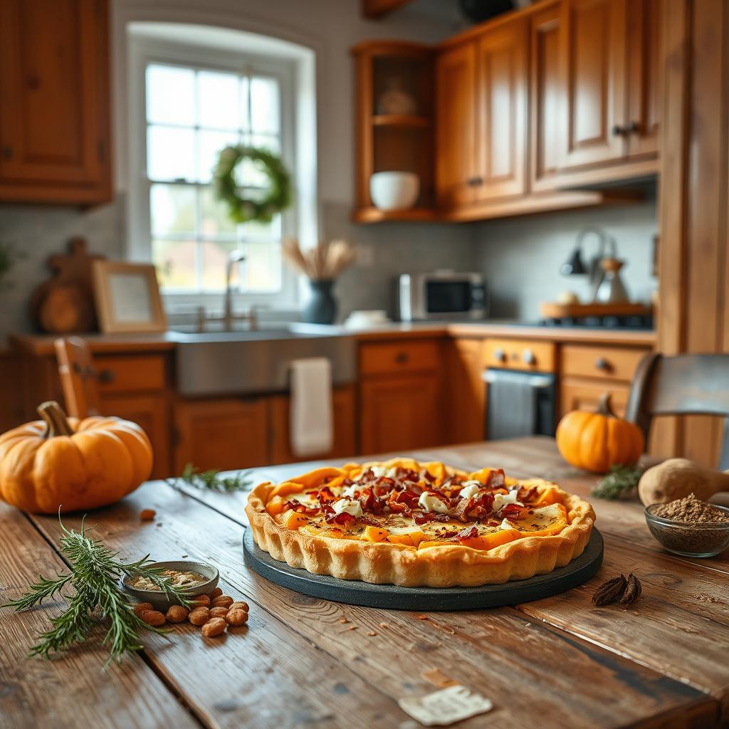 tarte butternut dans la cuisine familiale