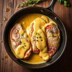 Escalopes de Poulet à la Sauce Moutarde