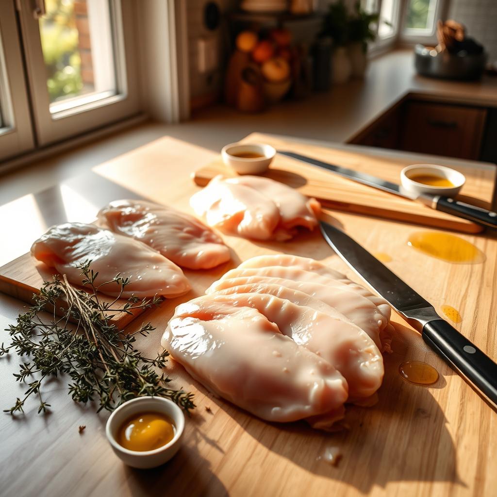 préparation escalopes de poulet